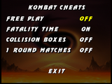 Mortal Kombat Trilogy - Secret characters and extra options unlocked USA/Version N64