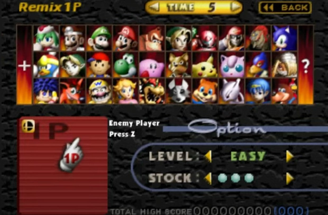 SMASH REMIX Version 2.0.1 US/Version N64 Cartridge ( Read