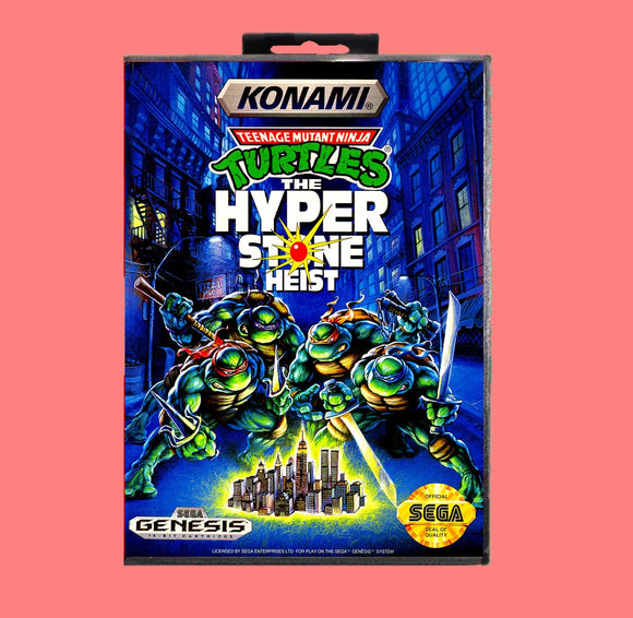TMNT  Hyper Stone Heist 16 Bit MD Game card with Retail Box For Sega Genesis & Mega Drive